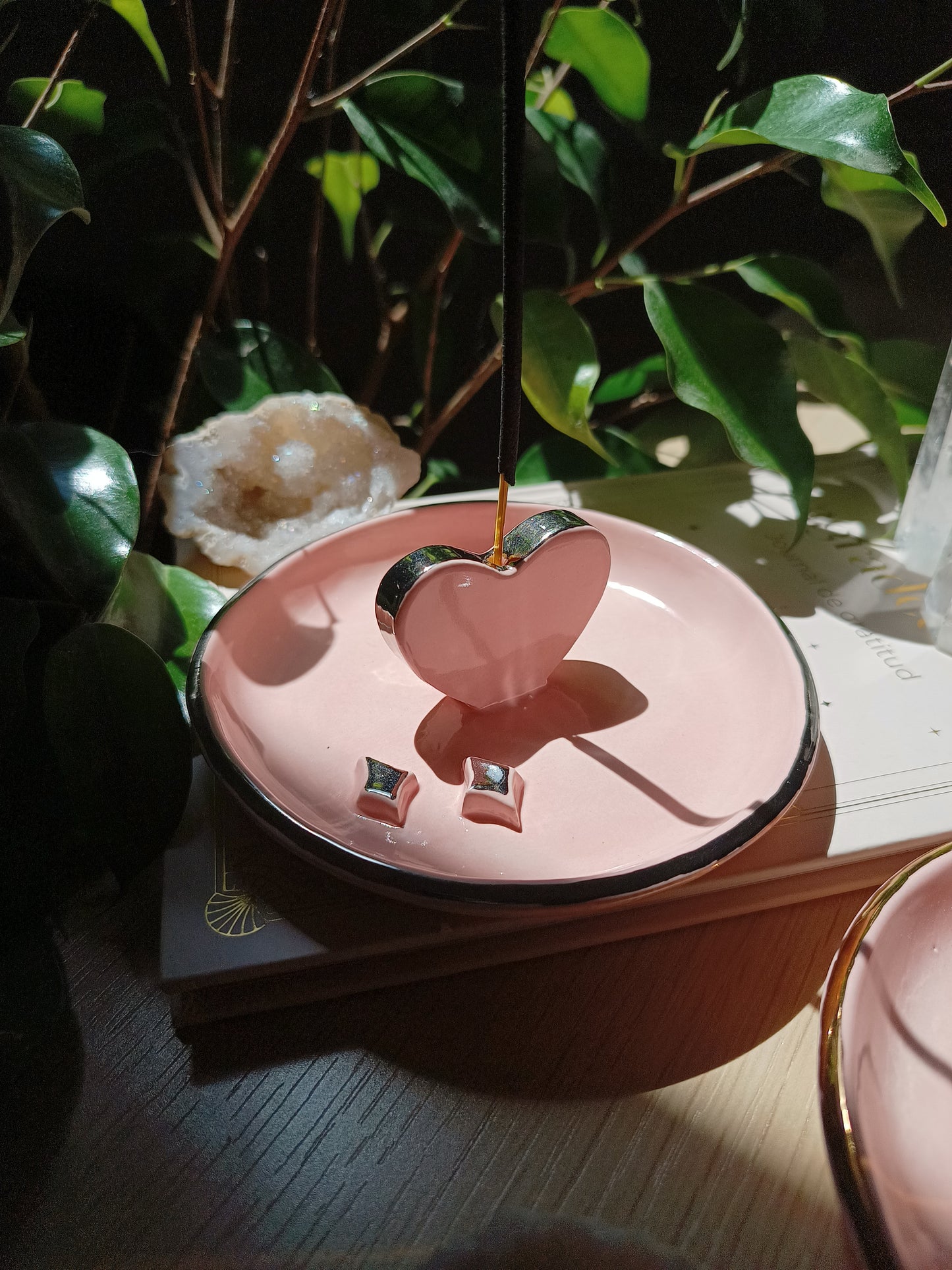 Porta Incienso Corazón con Brillos