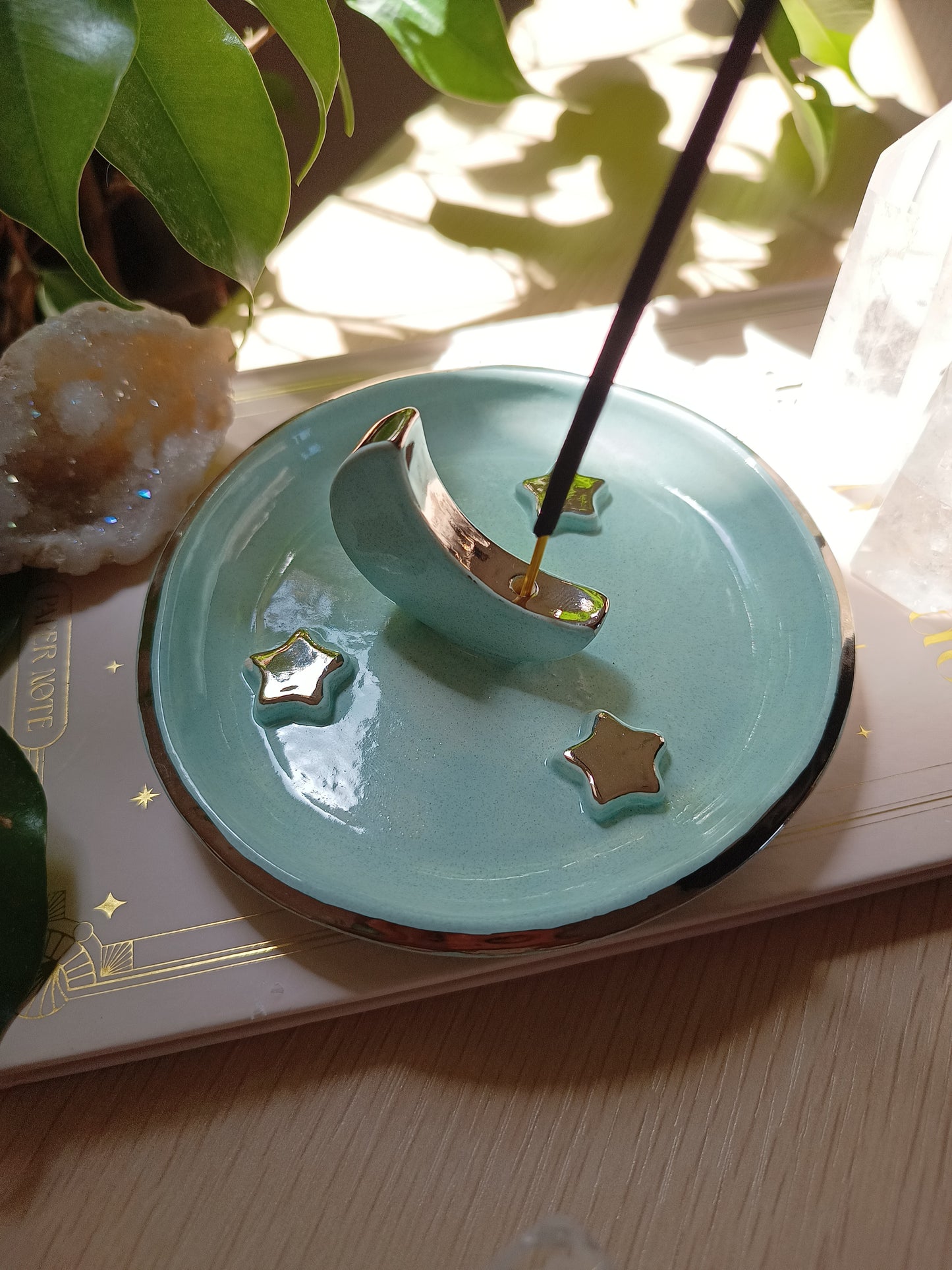 Porta Incienso Lunar con Estrellas