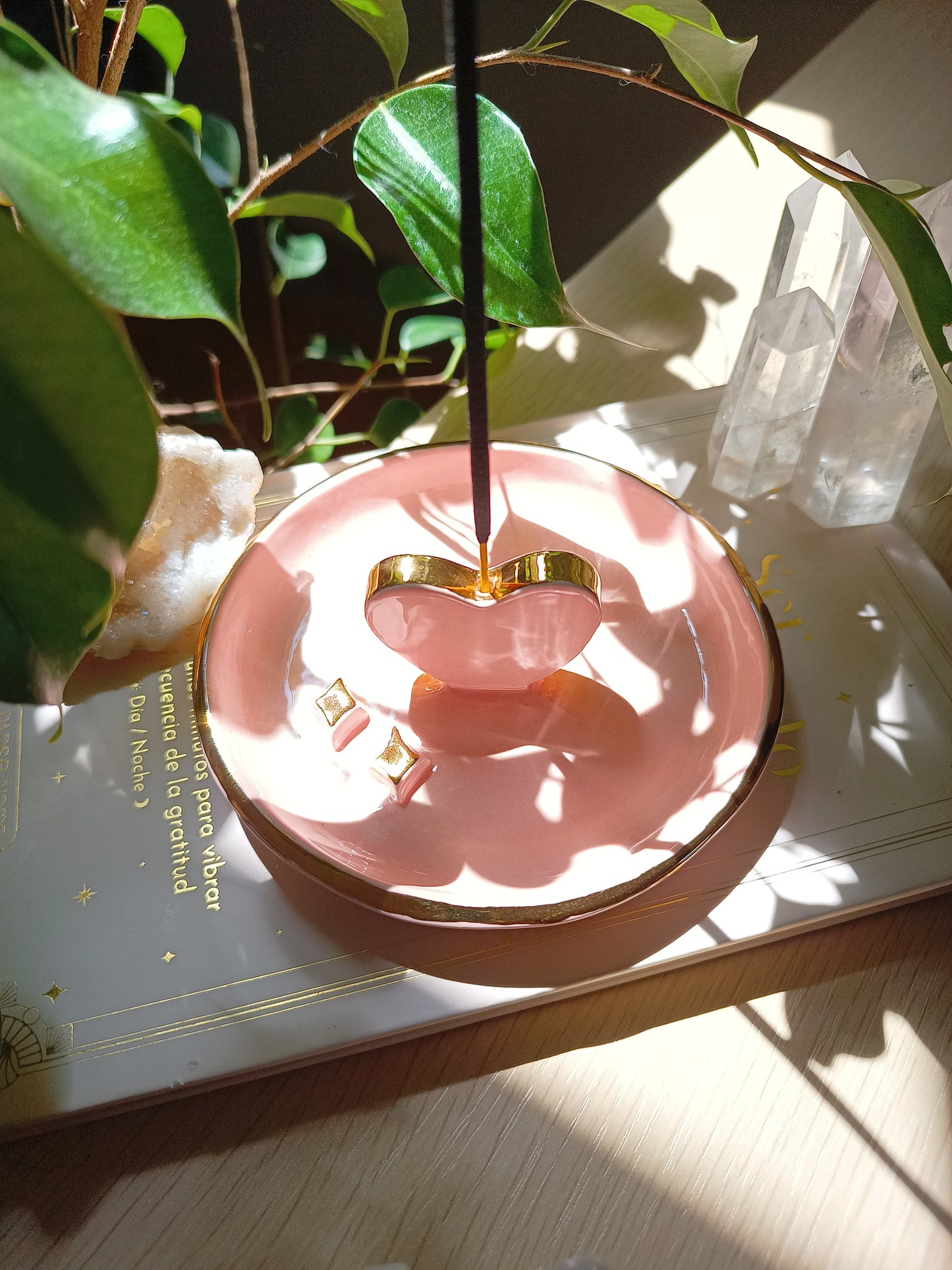 Porta Incienso Corazón con Brillos