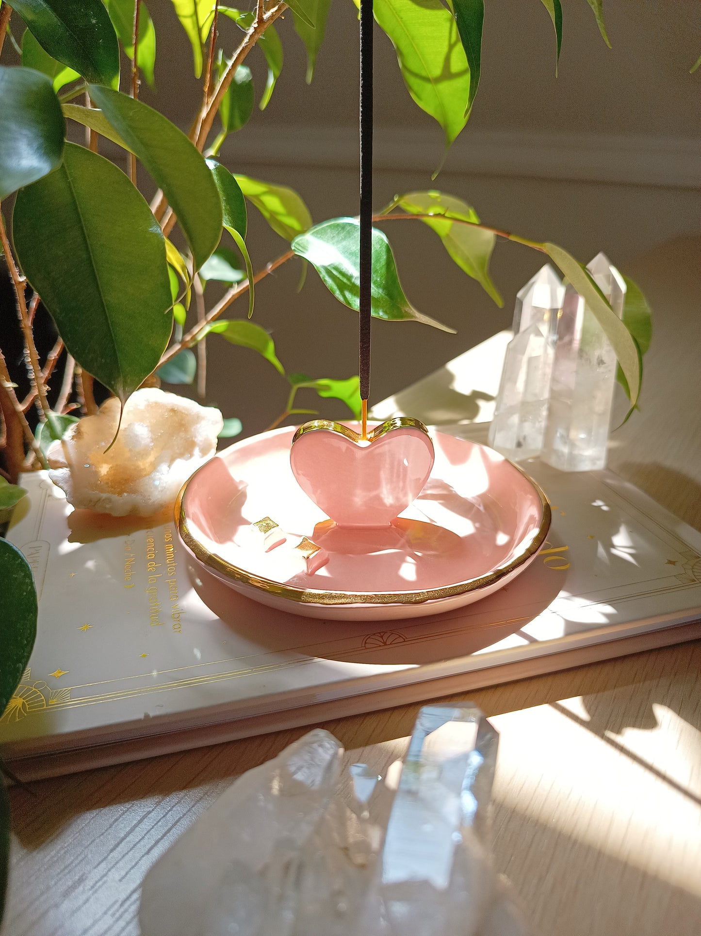 Porta Incienso Corazón con Brillos