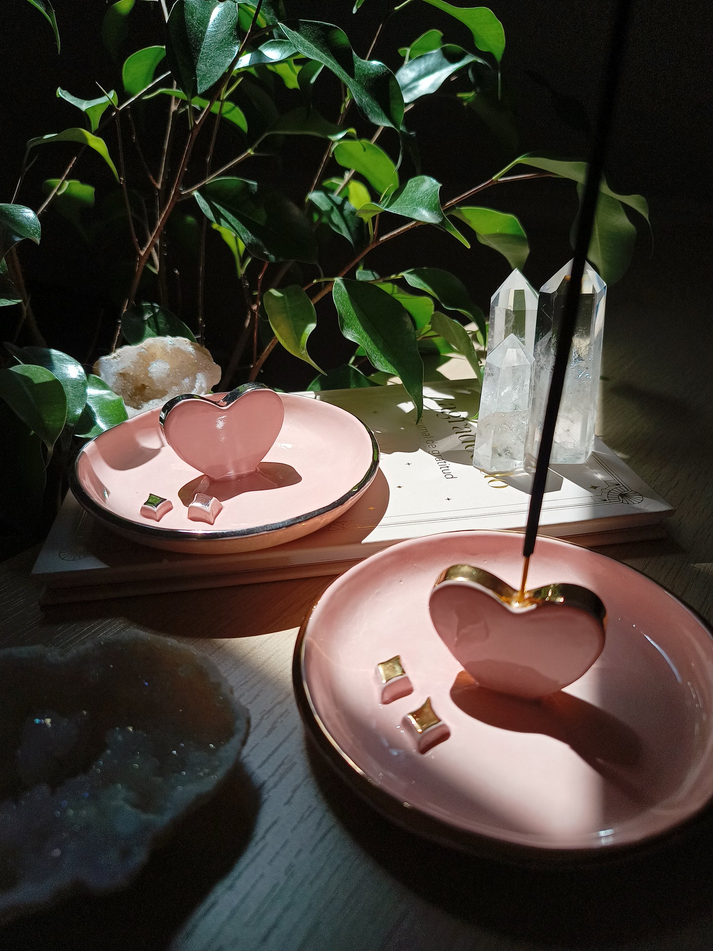 Porta Incienso Corazón con Brillos