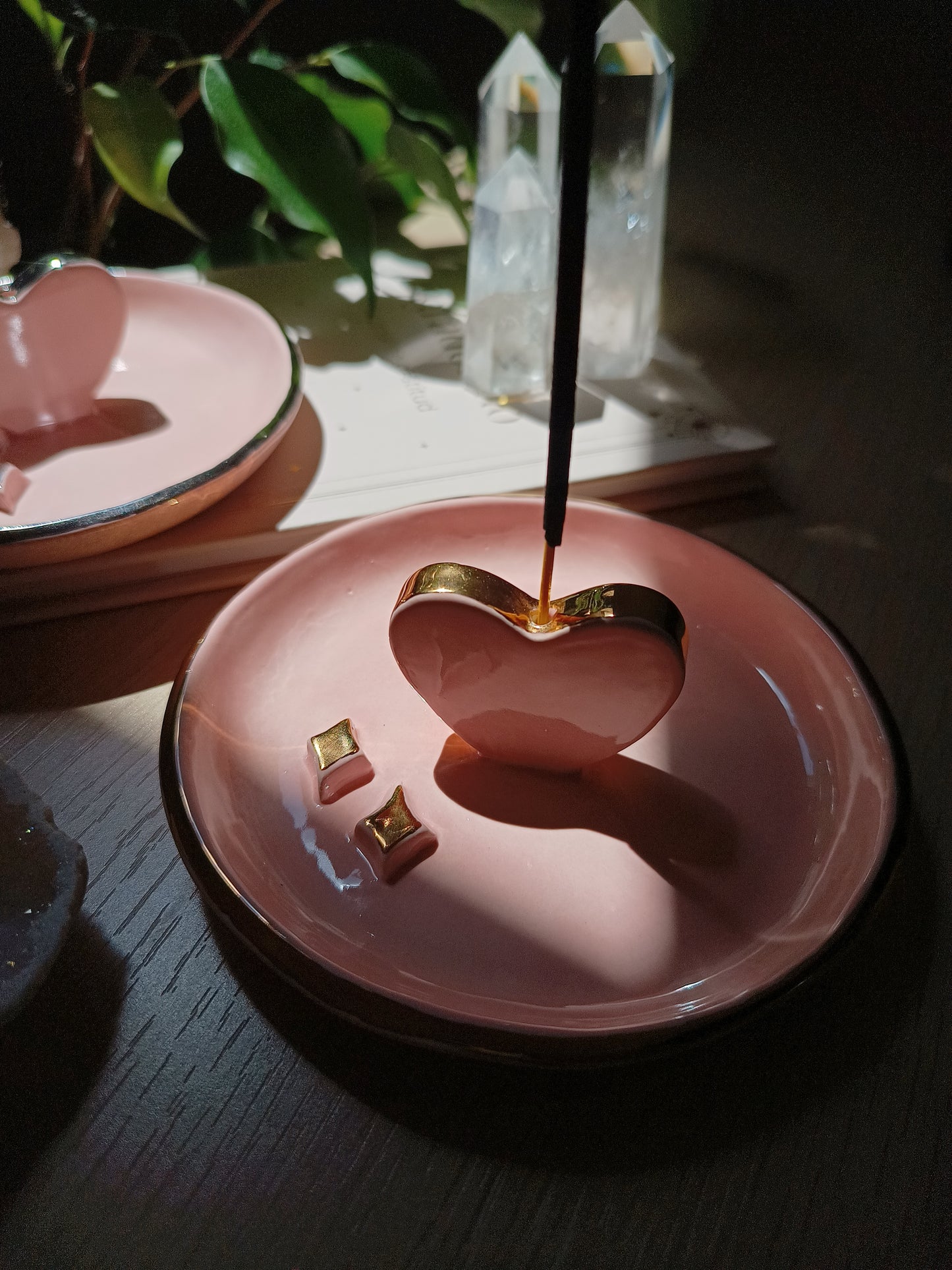 Porta Incienso Corazón con Brillos