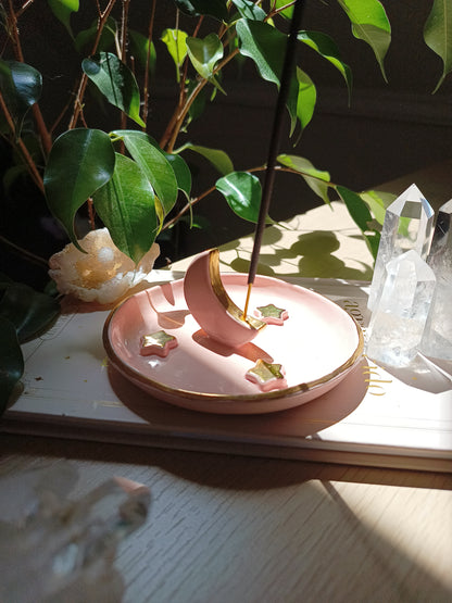 Porta Incienso Lunar con Estrellas