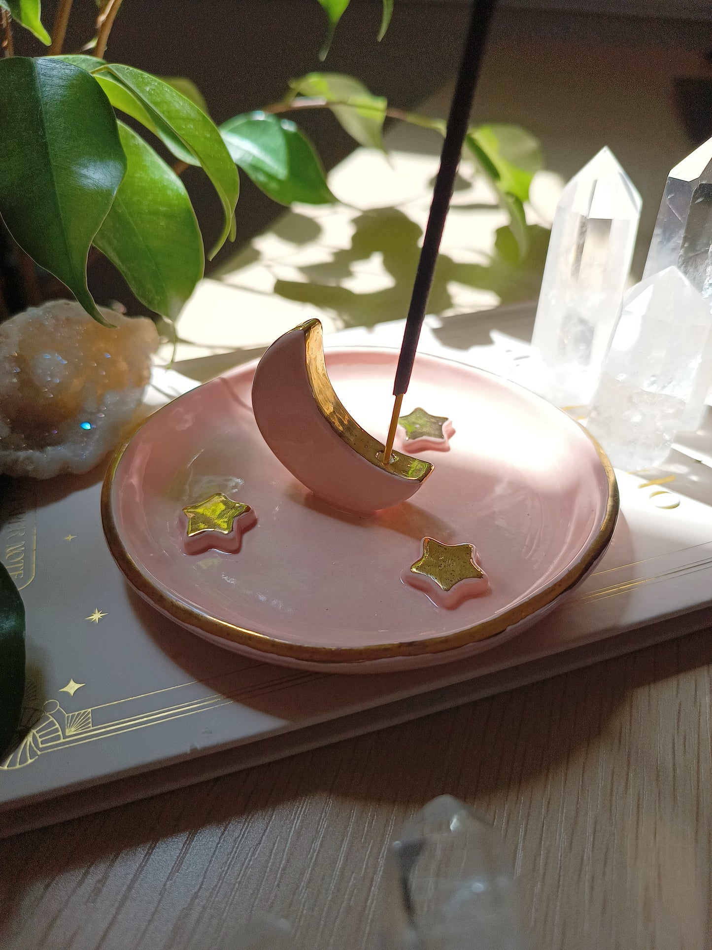 Porta Incienso Lunar con Estrellas