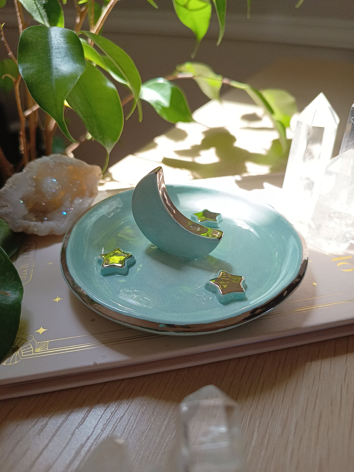 Porta Incienso Lunar con Estrellas