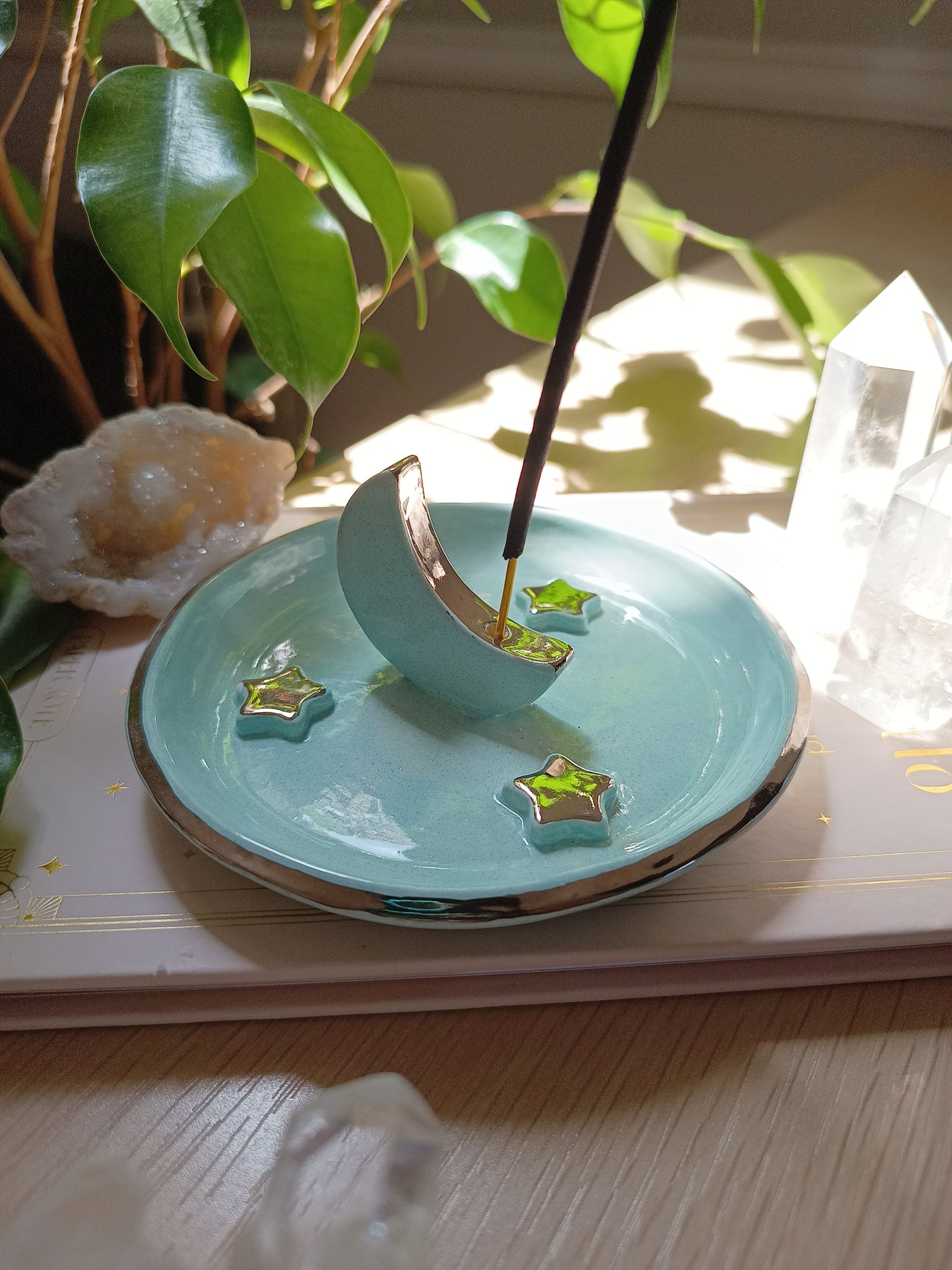 Porta Incienso Lunar con Estrellas