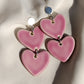 Aritos Doble Corazón - Base Circular Plata