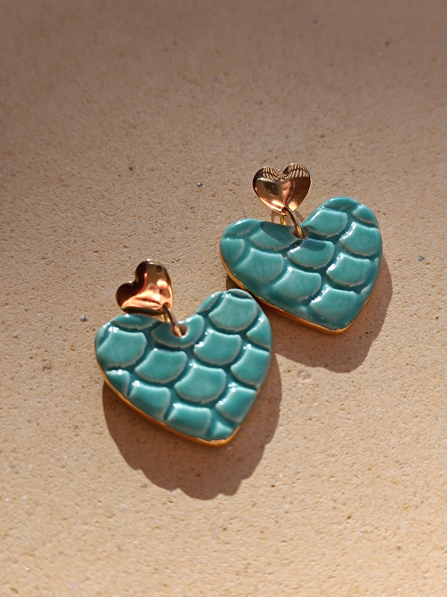 Aritos Corazón de Sirena - Base Corazón