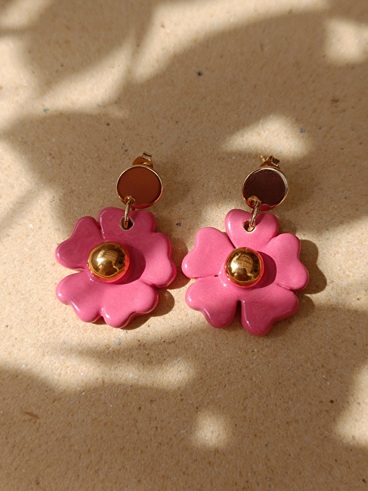 Aritos Flor - Base Circular