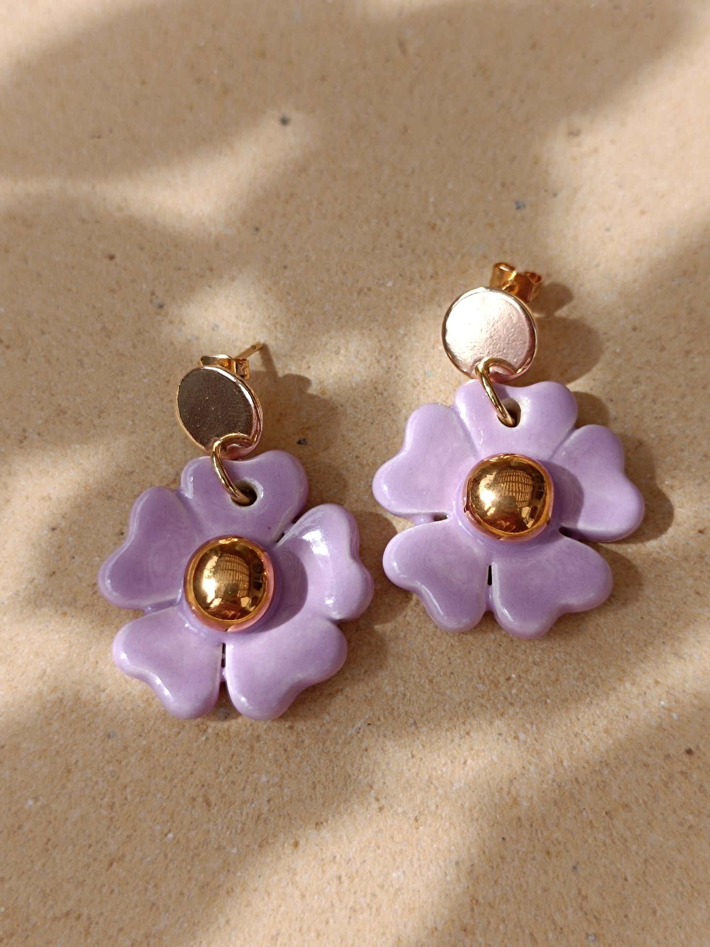 Aritos Flor - Base Circular