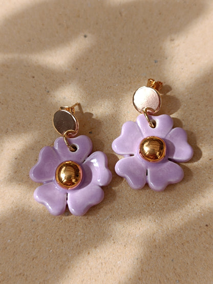 Aritos Flor - Base Circular