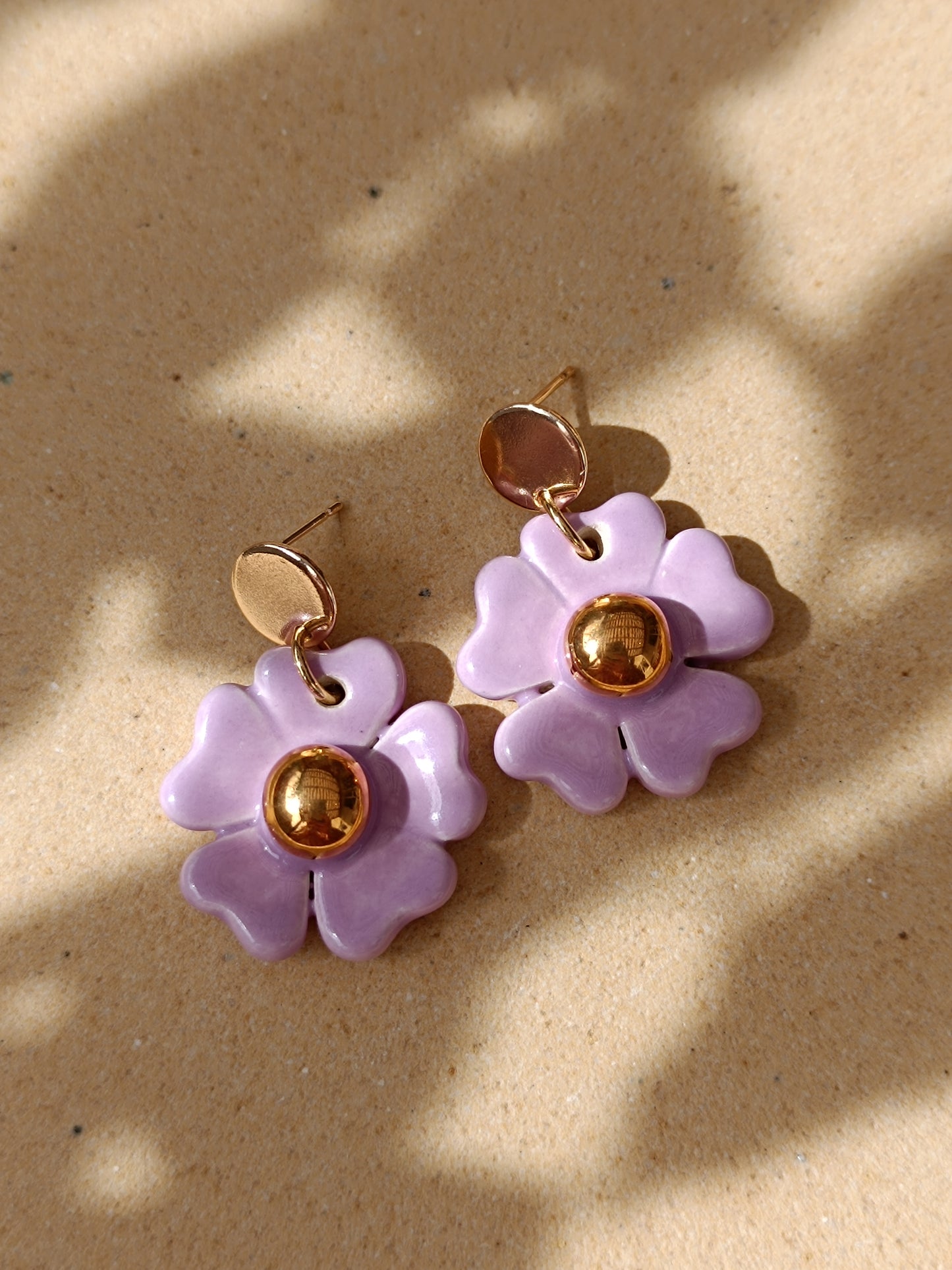 Aritos Flor - Base Circular