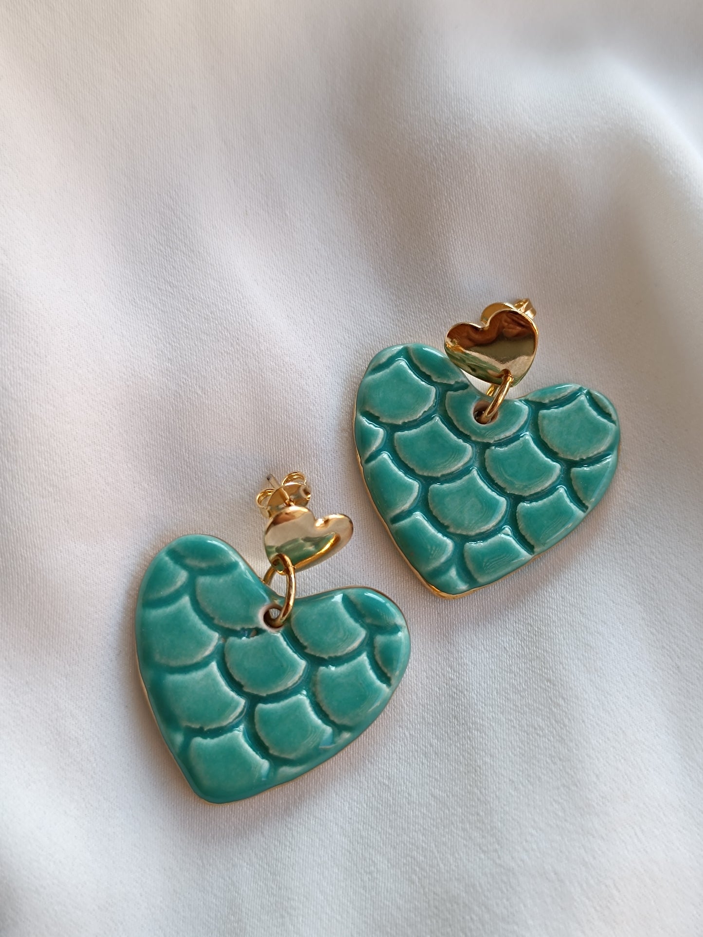 Aritos Corazón de Sirena - Base Corazón