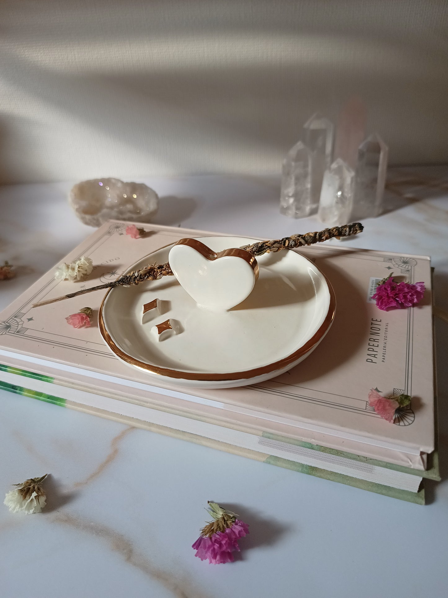 Porta Incienso Corazón con Brillos