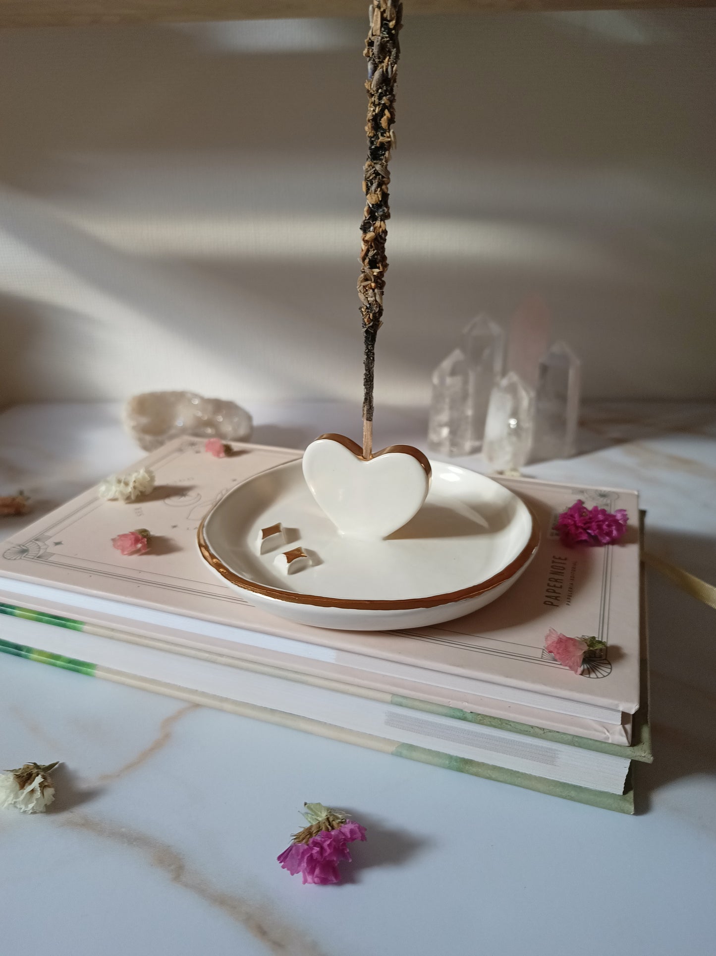 Porta Incienso Corazón con Brillos