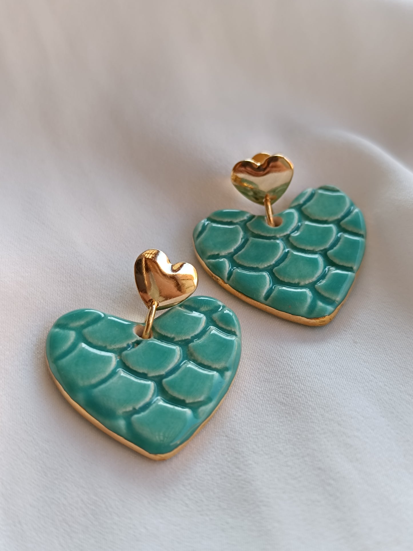 Aritos Corazón de Sirena - Base Corazón